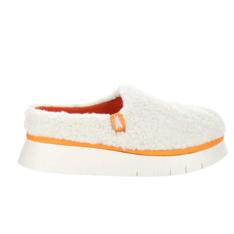 Women's Cafe Mule In Off White/orange